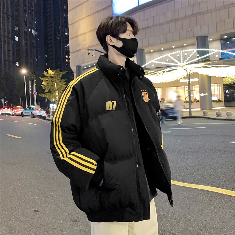 情侣冬装港风织带棉服刺绣logo棉衣休闲加厚外套男G1105P118,男装棉衣,电商A339