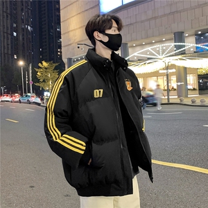 情侣冬装港风织带棉服刺绣logo棉衣休闲加厚外套男G1105P118