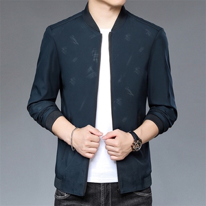 男士印花外套2023春季宽松上衣服中青年休闲棒球领爸爸装夹克潮