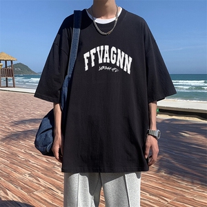 新款纯棉印花短袖t恤男夏季青少年初中高中学生帅气半袖TX526-P25图片