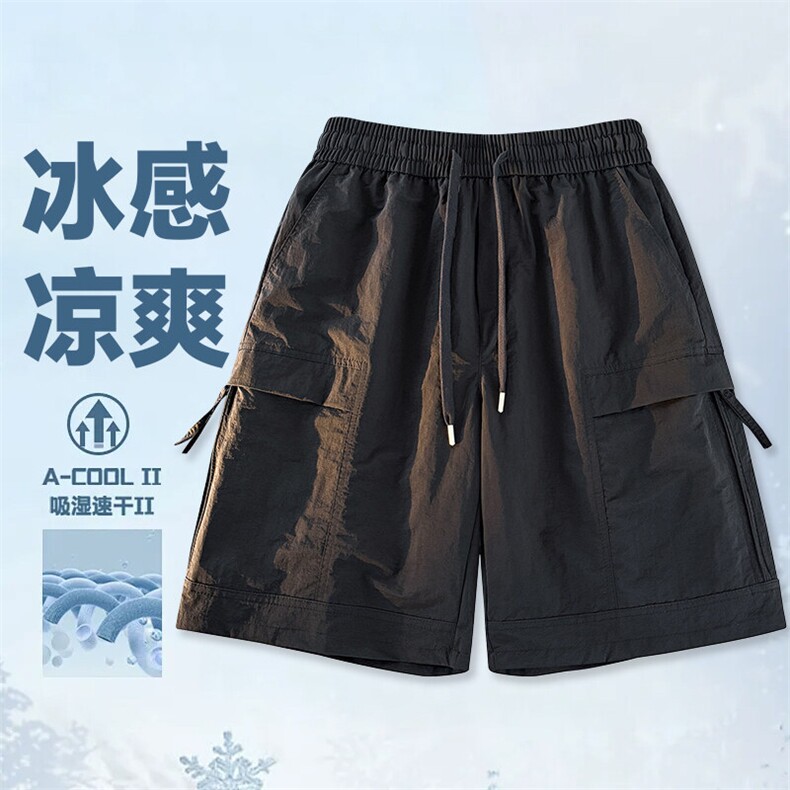 抖音品质冰丝运动工装裤休闲薄速干五分裤A146-GY523特p30量大优,男装牛仔裤,HDA146