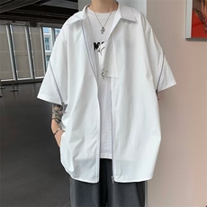 衬衫文艺时尚男青春流行慵懒夏季2023新款宽松型五分袖潮流，男装T恤，星座716-4