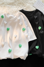 1港风潮T恤女情侣大码M-5XL网红小爱心短袖T恤男DT7742P55控78，男装T恤，星座226-2