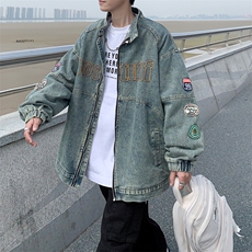 美式复古牛仔外套男设计感高街水洗夹克JK07-P70，男装夹克，星座308B-1