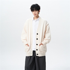8XL-M大码V领开衫毛衣外套男日系复古宽松慵懒风针织衫KS002p55，男装针织衫/毛衣，电商B312