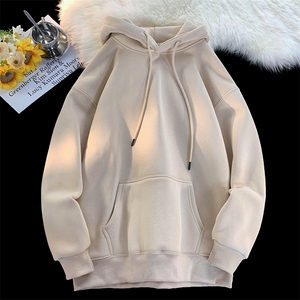 直播品质 360克重磅加厚美式潮牌光版纯色连帽卫衣Y99-白P25彩P26图片