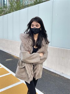 冬季新款车条羊绒皮草外套图片
