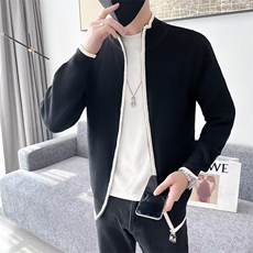痞帅针织夹克外套男春秋新款韩版潮流修身立领拉链毛衣开衫S701，男装针织衫/毛衣，星座1116A-2（原606A-1）
