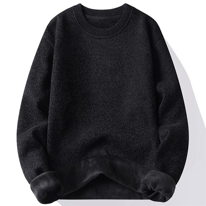 圆领毛衣男加绒加厚一体绒卫衣秋冬季保暖毛线针织衫7052-P28，男装针织衫/毛衣，星座1706