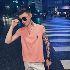 312A-9001-P352025夏季社会小伙无袖宽松背心汗衫坎肩上衣A，男装背心/马甲，星座312A-5