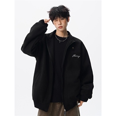 复古麂皮绒立领外套男女潮牌大码春秋飞行夹克美式外套JK5210/P80，男装夹克，电商B238