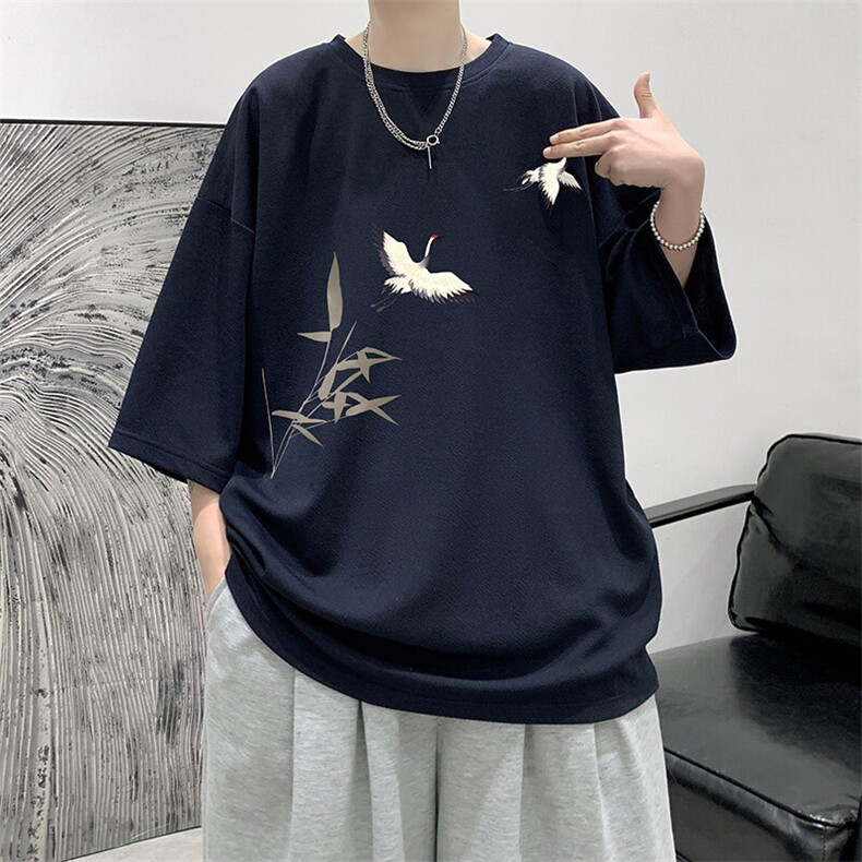 冰丝七分袖t恤男大码五分袖男短袖男中袖Q11394-P30,男装T恤,电商A040