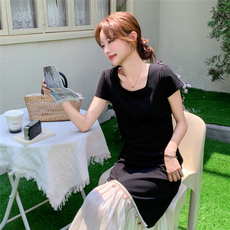新品现货  2025新款夏装针织拼接连衣裙2C116-2527-P125-K169图片