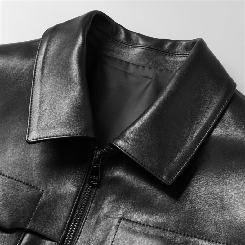 CQ16002秋季新款皮衣男单皮夹克翻领商务休闲男装绵羊皮P780，男装皮衣，电商B360