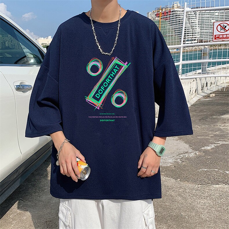 Q11171-P30春夏季七分袖t恤男大码五分袖男短袖中袖,男装T恤,电商A040