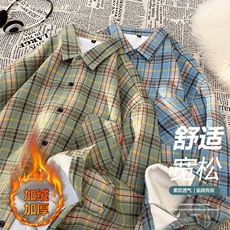 24年冬季加绒加厚格子衬衫长袖现货衬衫DS-C323-1-JR2109-P45，男装衬衫，电商C323-1