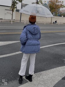 韩版收腰羽绒服图片