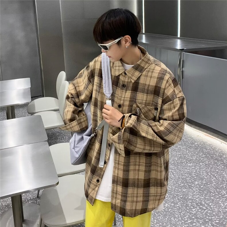 新款潮流男格子衬衫C4525P38,男装衬衫,星座1116-2