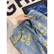 B221美式ins高街暗黑绣花宽松直筒牛仔裤LK25578-特P45控78，男装牛仔裤，电商B221