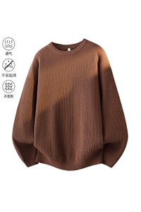 2025秋冬加厚高品质设计感纯色街头圆领轻奢针织毛衣MZ84-P48图片
