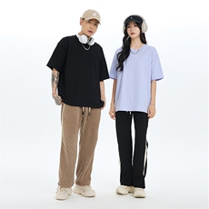 xcy-696#230克纯棉短袖男女港风夏季宽松百搭简约上衣，男装T恤，电商A109