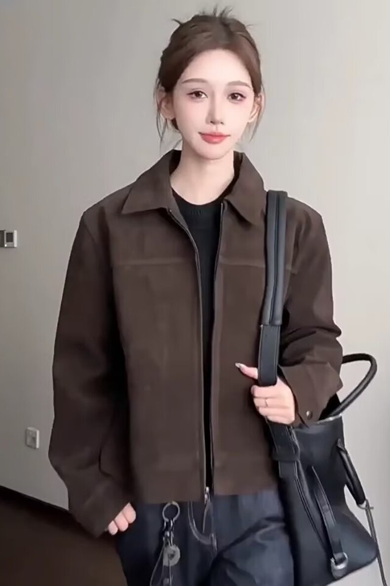 高级感机车皮衣外套男立领春秋2025新款男士宽松大码美式复古潮牌,男装皮衣,星座218-8