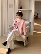 新款轻奢干净气质显瘦珠管小香风手工缝双面羊毛大衣，女装羊绒大衣，依嘟服饰