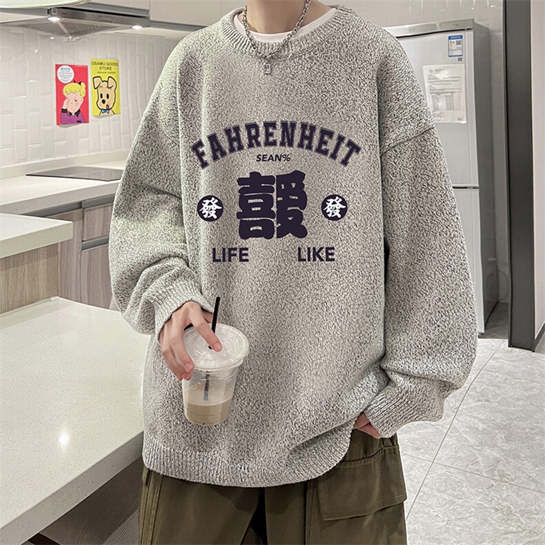 加厚加绒毛衣男大码毛线衣男针织衫男线衫M19256-P45加绒款-P65,男装针织衫/毛衣,电商A040