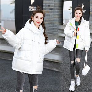 2020冬季新款彩色魔术贴连帽棉服休闲舒适保暖棉服外套