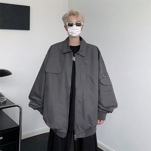 2025新款港风高街春秋薄款翻领休闲飞行服夹克外套1295-P65图片