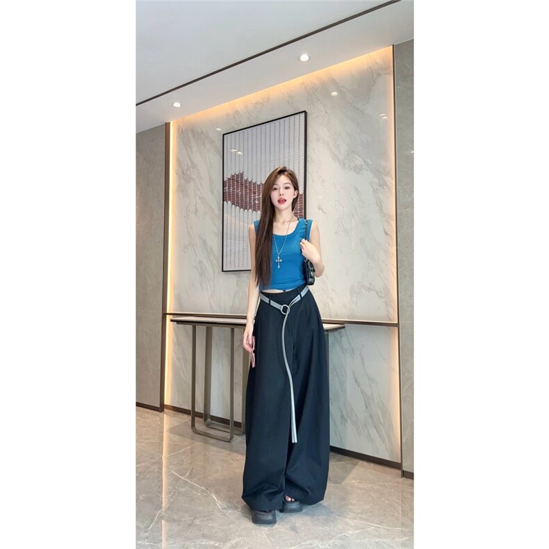 2025时尚百搭弯刀阔腿裤,女装休闲裤,湘姗