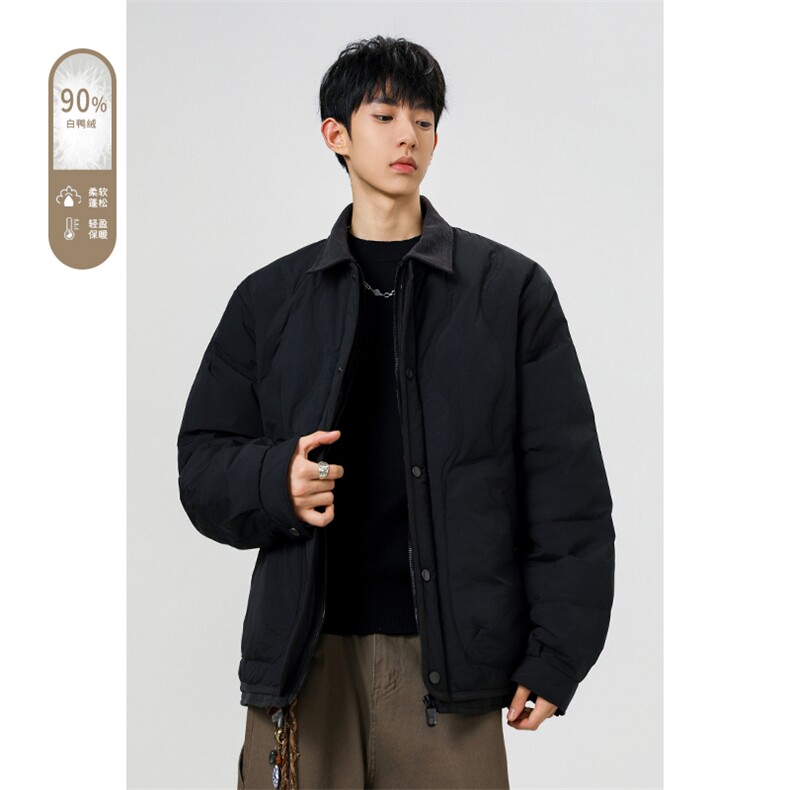 2025冬季新款港风无影大码90%白鸭绒羽绒服M-4XQ-2512-特P159,男装羽绒服,电商A022