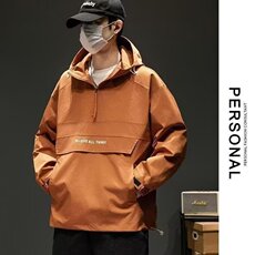 半拉链套头冲锋衣男春秋季新款日系潮牌连帽杉卫衣外套青少年夹克，男装夹克，星座1210-1