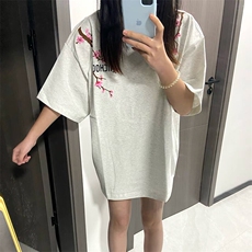 万针全刺绣工艺抖音得物高品质260克重磅纯棉双纱美式高街短袖T恤，男装T恤，电商A486