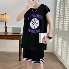 夏季运动套装篮球服五分裤两件套TZ8926-P35，男装休闲套装，星座210-1