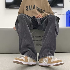 欧美hiphop炸街裤子高街ins多口袋工装牛仔裤男宽松直筒N8140-p55，男装牛仔裤，星座1008-1