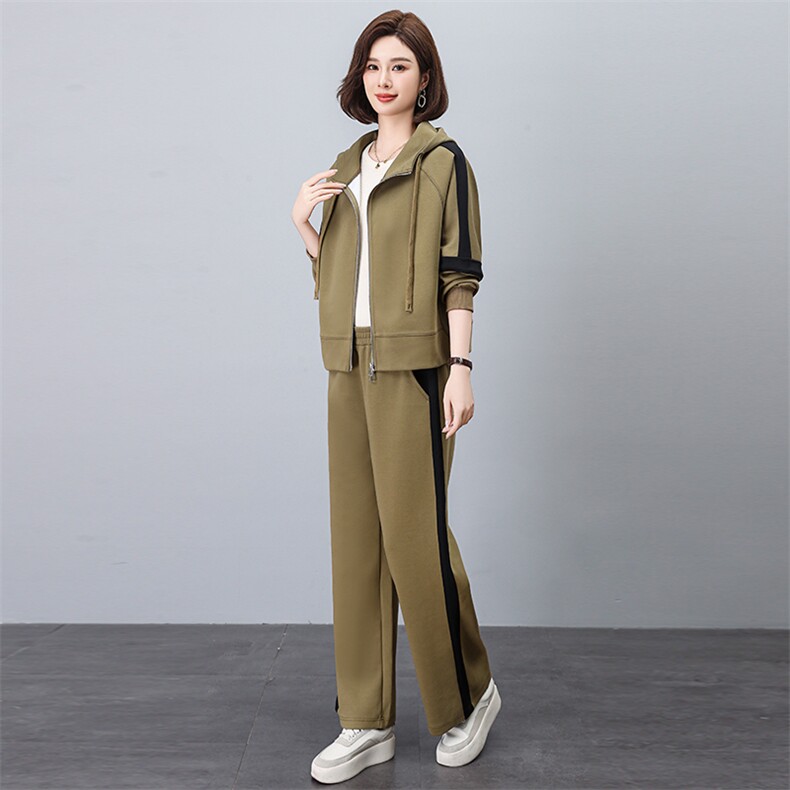 休闲套装女2025春秋新款小个子妈妈宽松卫衣洋气减龄两件套运动服图片