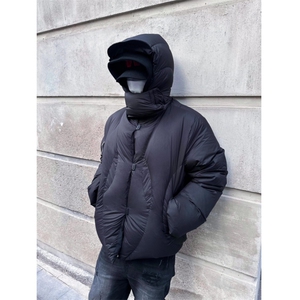 （现货） 美式复古连帽棉服cleanfit解构风多拉链棉衣 自制图片