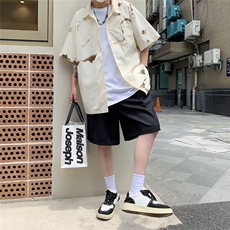 卡其色机工装衬衫男女日系宽松短袖外套2023年夏季新款W2964-P30，男装衬衫，星座412-3