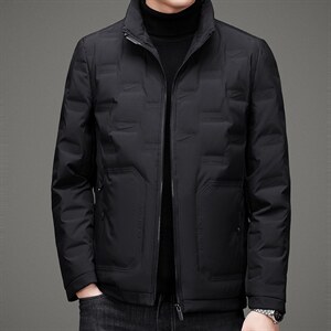 冬季白鸭绒羽绒服立领男中长款新款中年保暖外套上衣ZL7117-P225图片