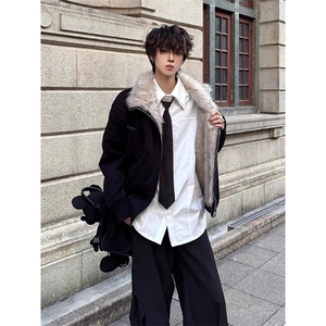 美式毛领座山雕棉服男款冬季加绒外套短款保暖棉衣MF344-P129图片