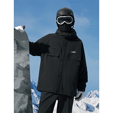 冬款防风防水单板双板保暖加棉加厚连帽滑雪服外套男女HF58-P160，男装棉衣，电商A001-1