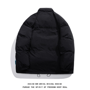 白鸭绒白底22冬季新品简约印花立领羽绒服YR182P195控258图片