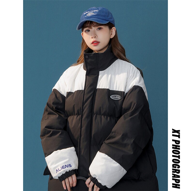 1中性风灯芯绒拼接棉衣女立领棉服女外套女8718P128控168，女装棉衣/棉服，星座226-2