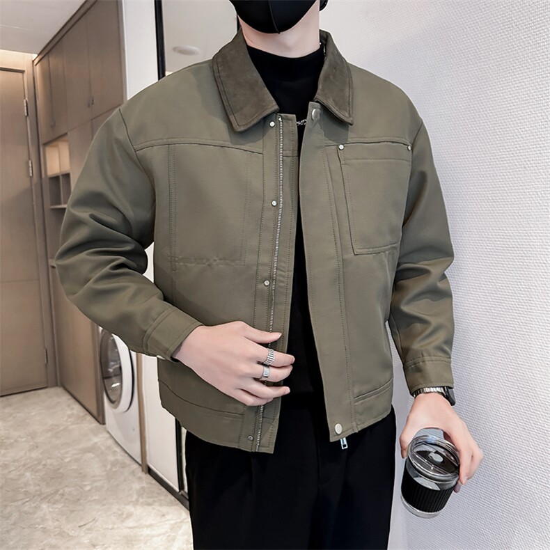 社会小伙高端短款宽松韩版大衣外套风衣夹克男A236-FY8019-P125,男装夹克,电商A236