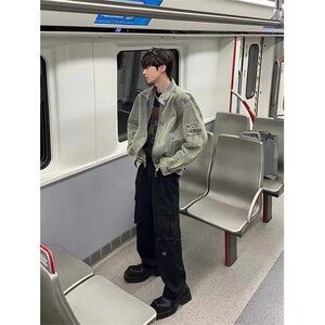复古水洗做旧牛仔外套男春秋炸街宽松休闲工装夹克网图JN1230-P78图片