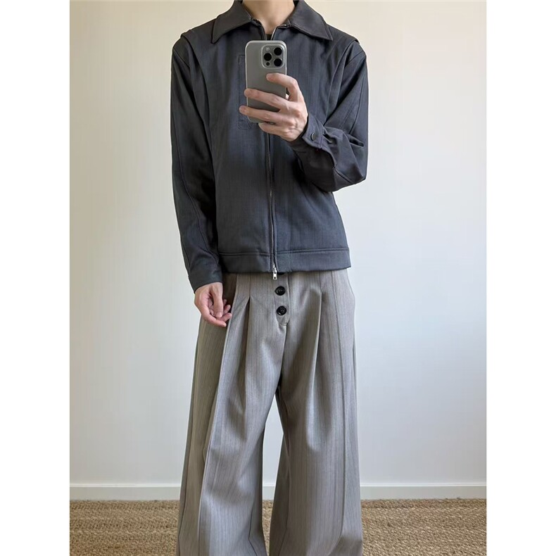 现货~老钱风cleanfit立体解构短款夹克外套W1379/特P75,男装夹克,电商B350