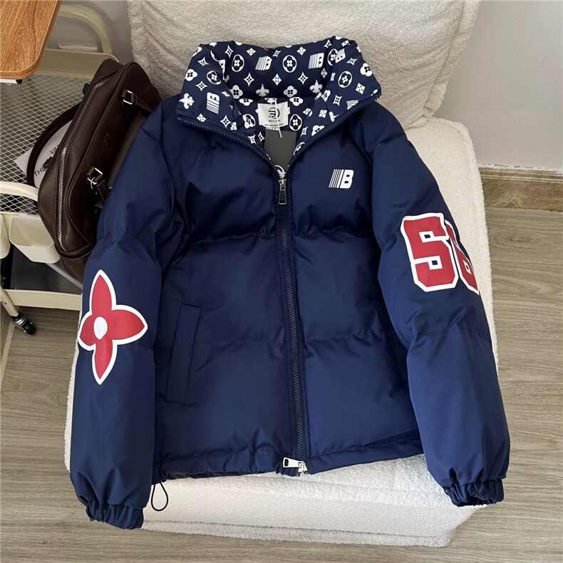 棉服男款冬季美式立领轻薄oversize棉服加厚棉衣外套短款面包服,男装棉衣,星座1210-1