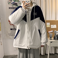 1港风连帽宽松休闲拉链时尚棉衣男女大码棉服男外套男7786P60控98，男装棉衣，星座226-2