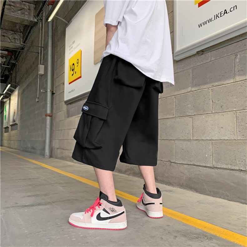 新款夏薄款百搭休闲中裤ins潮牌工装短裤宽松运动裤子K316-P30,男装休闲裤,星座512-4